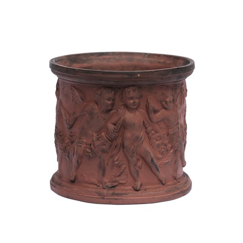 Antique Terracotta Planter Cache Plant Pot Indoor Flower Pot Art Pottery Bretby