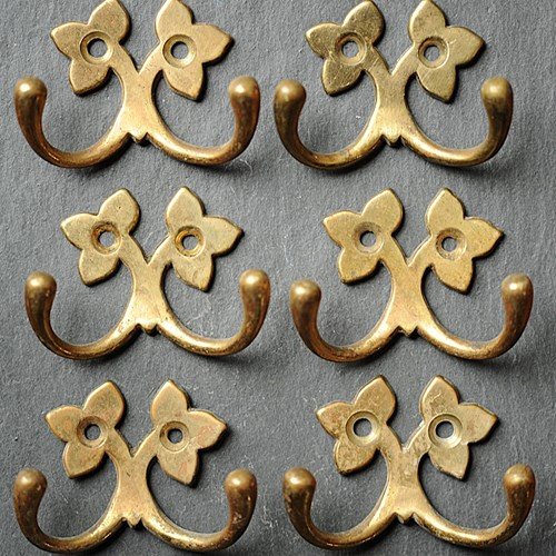 Arts & Crafts Coat Hooks Reclaimed Brass Coat Hook Peg Old Vintage Antique Hooks