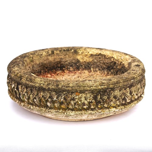 Bird Bath Old Vintage Garden Birdbath Stone Water Trough Petal Leaf Design Pot