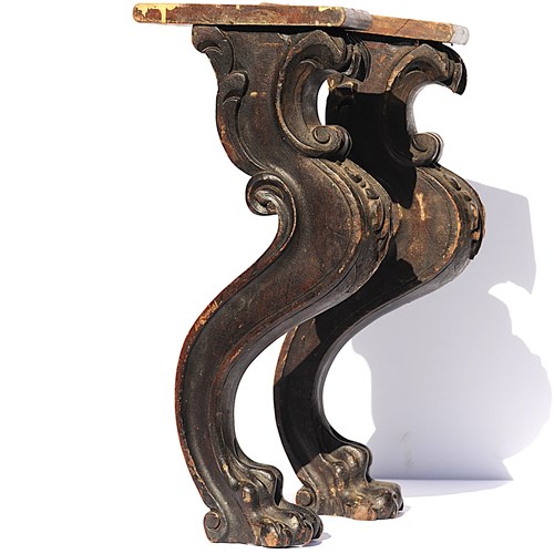 Lion Paw & Claw Legs Antique Carved Wooden Leg Pair