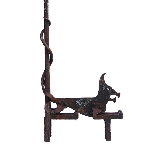 Folk Art Boot Scrape Antique Wrought Iron Boot Scraper Antique Garden Fox Old