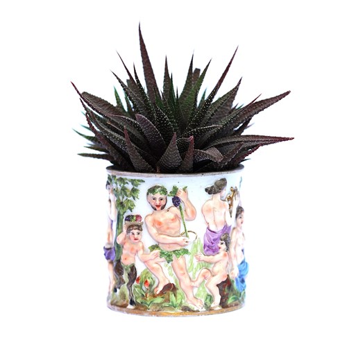 Dresden Houseplant Potted House Plant In Pot Cache Pot 19Th Pottery China
