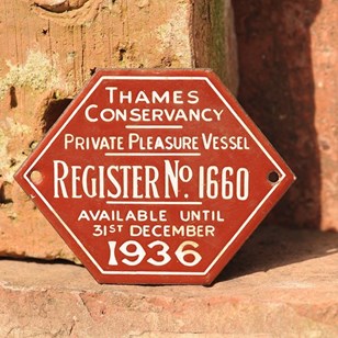 Thames Conservancy Enamel Sign 1936...