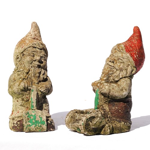 Common Or Garden Gnome Old Vintage English Garden Gnomes Pair Of Gnomes Gnome