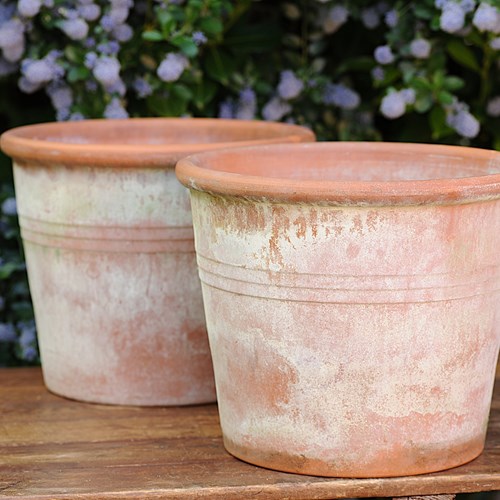 Medium Tuscan Planter Pair Old Vintage Terracotta Pots Terracotta Plant Pots Pot