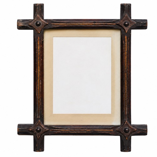Oxford Picture Frame Oak 14.25" X 12.25" Antique Arts Crafts Victorian 19Th C