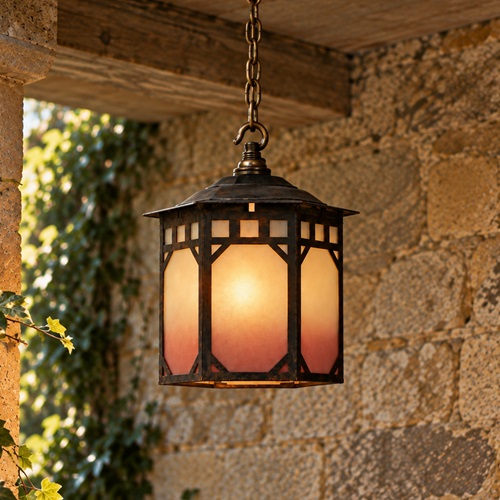Coppered Porch Lantern Antique Light Lamp Hall Vintage Reclaimed Lighting Shade