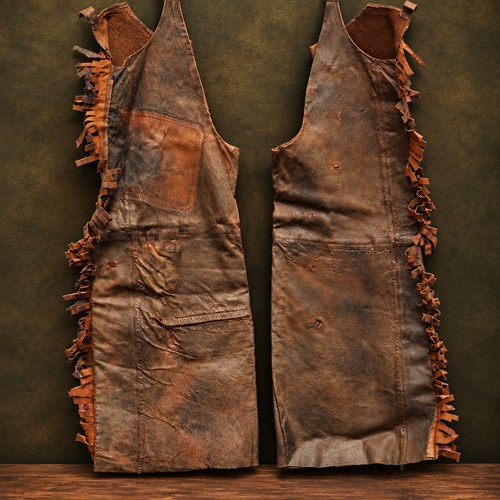 Leather Cowboy Chaps Vintage Leather Trousers Cowgirl Rodeo Ranch American USA