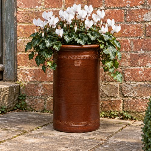 Tall Salt Glazed Planter Old Garden Plant Pot Tall Flower Pot Pipe Large Pot