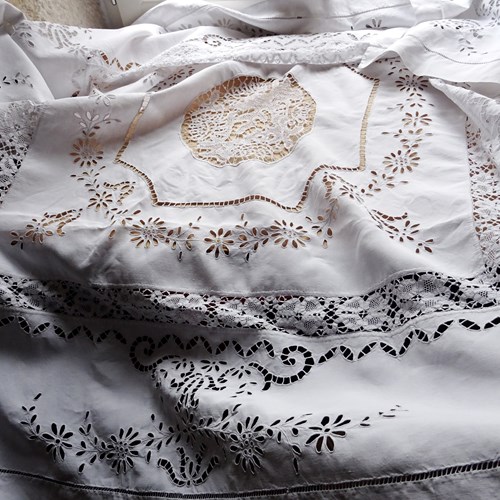 Exceptional French Linen Tablecloth