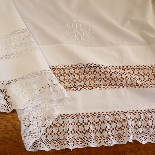 Small Lace Edged Sheet - A Pretty Curtain