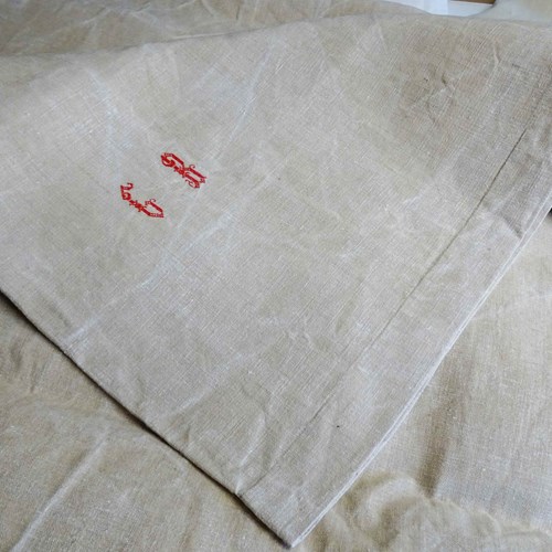Unused Antique French Hemp Sheet - Curtain, Tablecloth