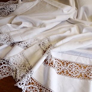 Beautiful Fine French White Linen S...