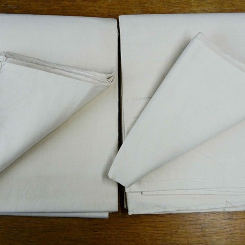 Pair Of Unused X L Vintage French Linen Sheets