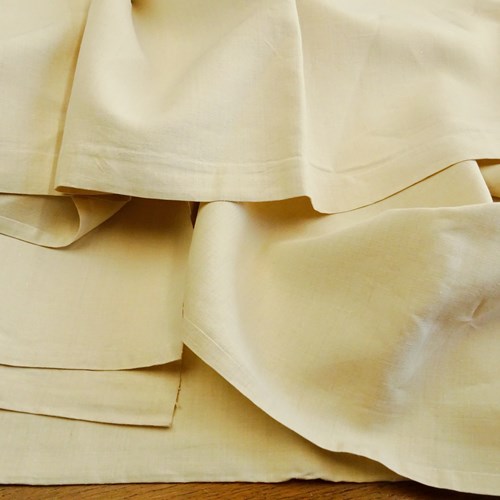 XL Unused French Pure Linen Sheet; Great Fabric 