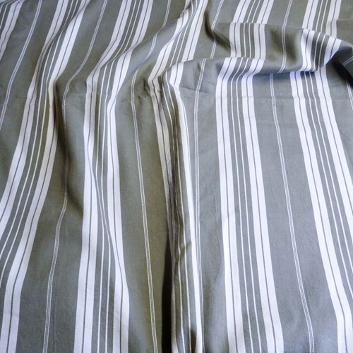 Four Metres Of French Grey Stripe Cotton Twill Ticking