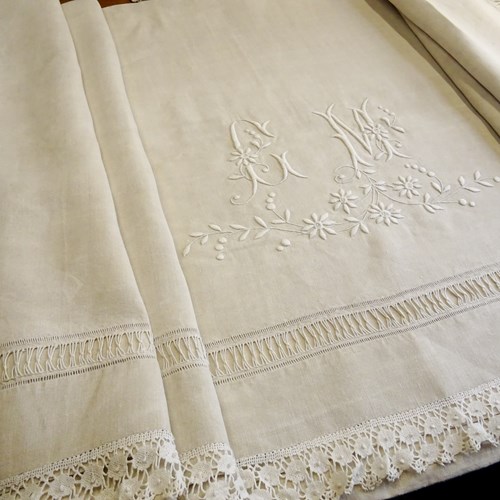 An Exceptional French Linen Sheet C1900