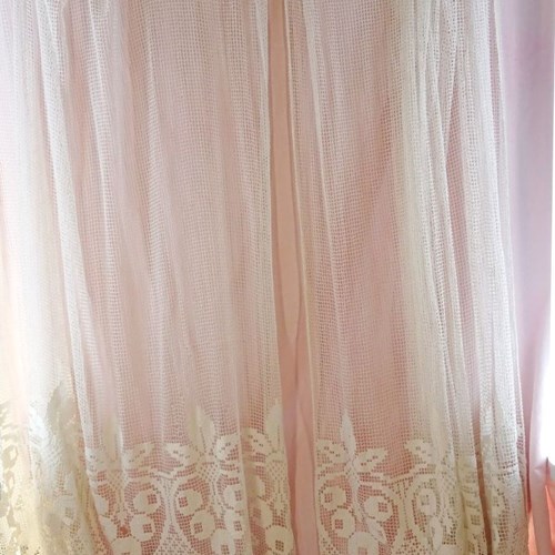 Pair Of Vintage French Open Work Curtains