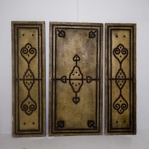 Set of decorative leather panels