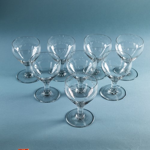 Set Of 8 Large Crystal Wine Glasses