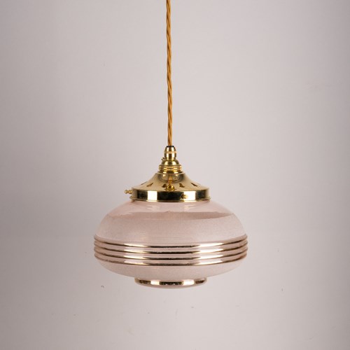 Stylish Vintage French Pink Glass Lantern