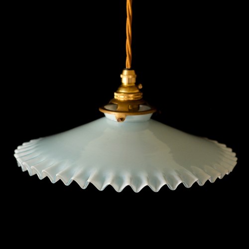 Charming Vintage French Pale Blue Glass Shade