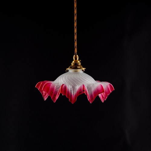 Fab Cranberry Pink French Light Shade; New Wiring