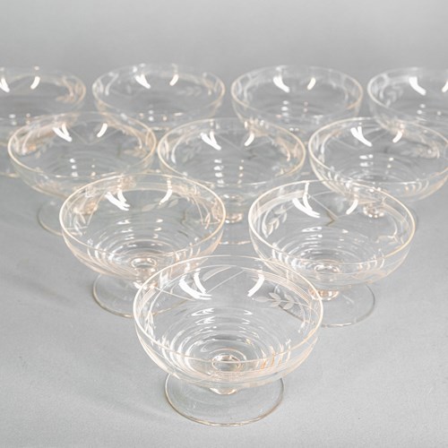 Set Of French Crystal Champagne Or Dessert Bowls