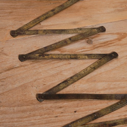 French articulated brass metre rule