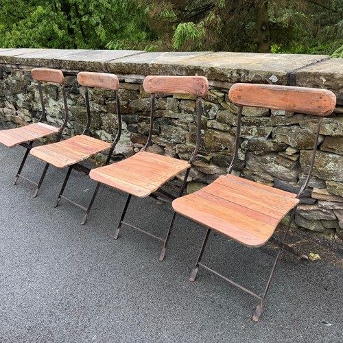 Set Of 4 Bistro Folding Chairs