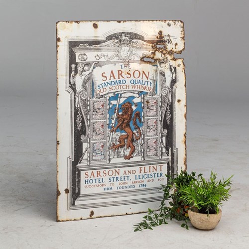 Sarson's Whiskies Enamel Sign