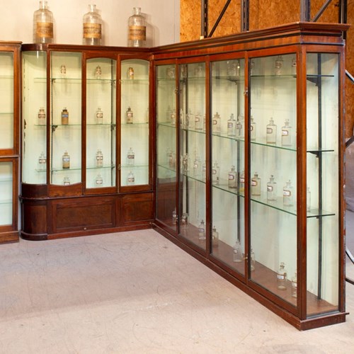 Mahogany L Shaped Jeweller's Cabinet