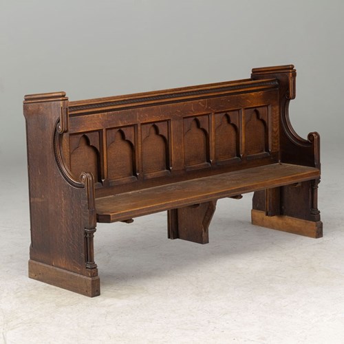 English Gothic Oak Pew