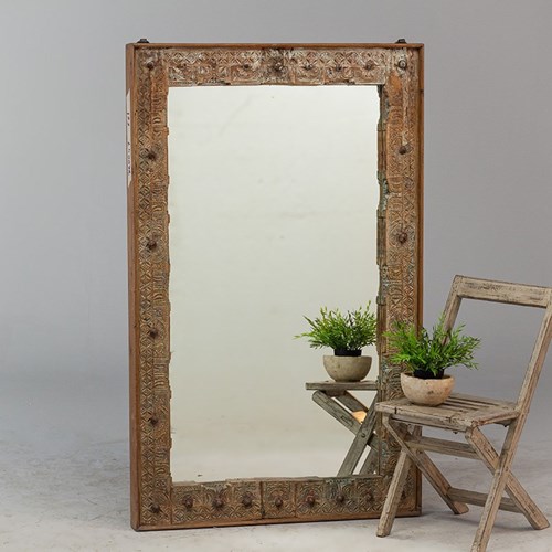 Carved Teak Mirror 