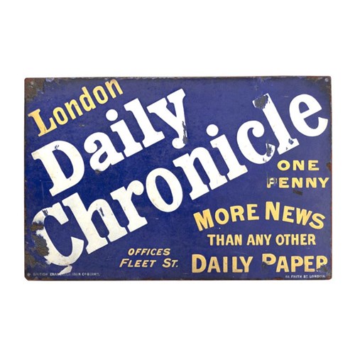 London Daily Chronicle Enamel Sign