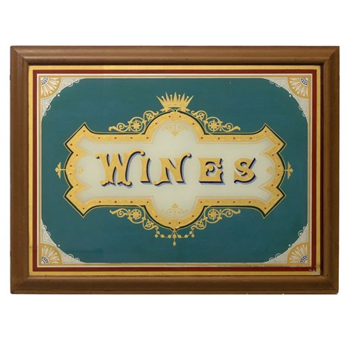 Victorian Glazed Wines Sign