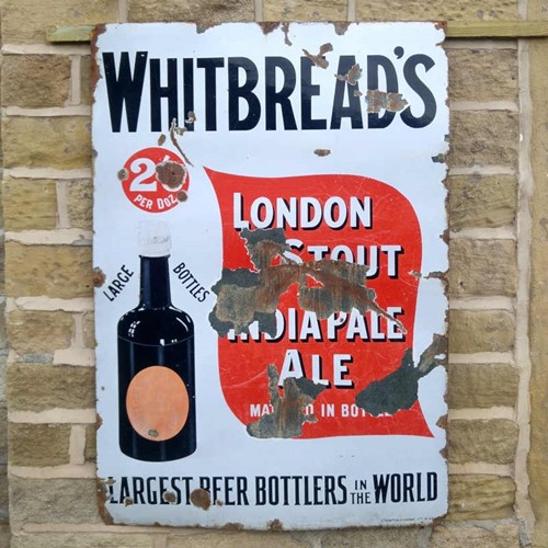 Whitbread's enamel advertising sign