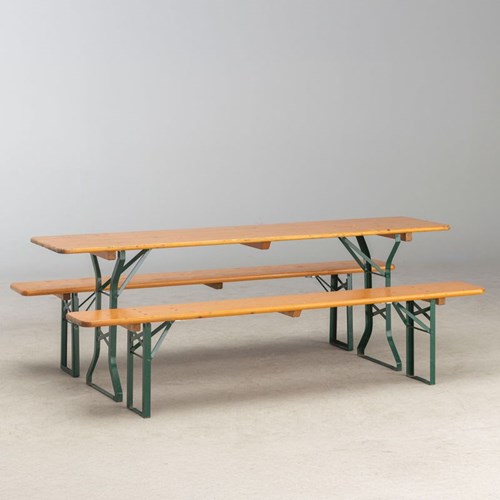 Bavarian Table Set With 2 Benches