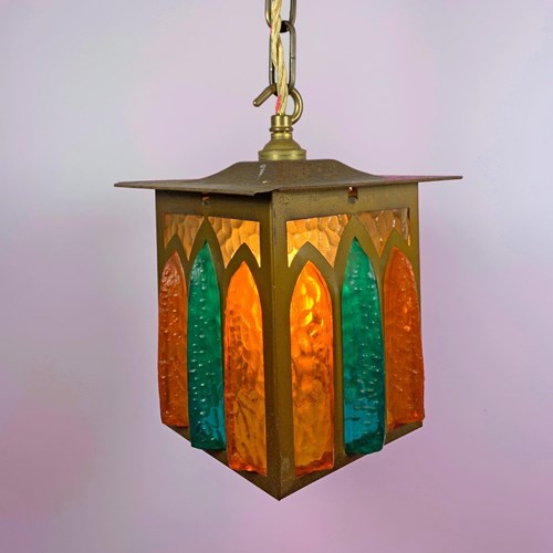 Vintage Brutalist Style Hanging Lantern