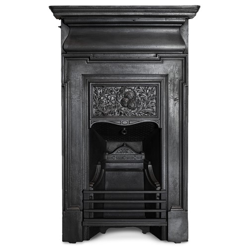 Antique cast iron combination fireplace