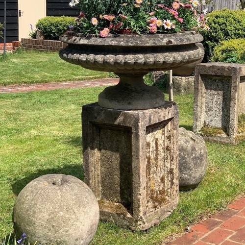 Weathered garden urn