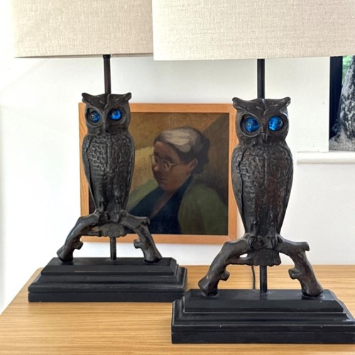 Pair Of Owl Lamps