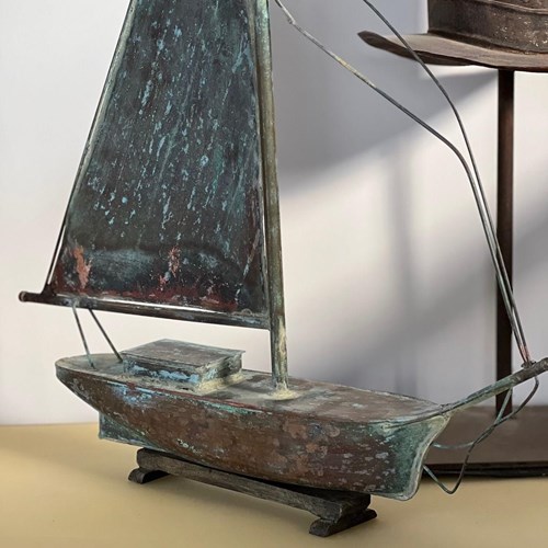 Copper Sailing Boat Model
