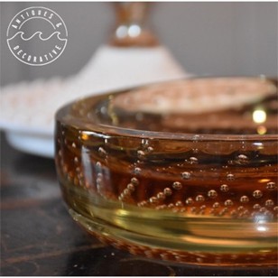 1960s amber glass dish