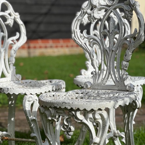 Set Of 3 Cast Aluminium Garden Chairs