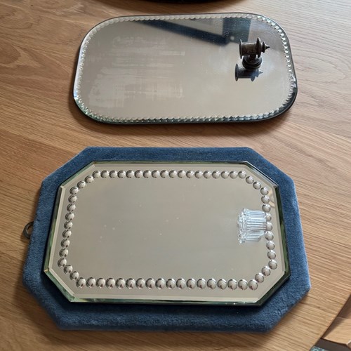 Victorian Antique Velvet Backed Wall Mirror