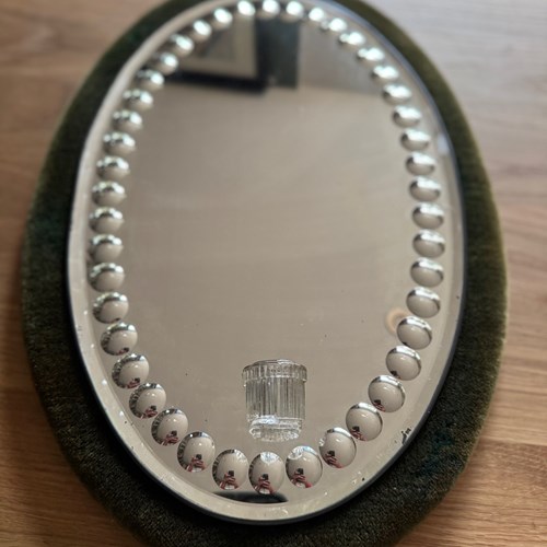 Oval Antique Wall Mirror With Candle Holder