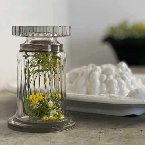 Attractive Ribbed Glass Jar