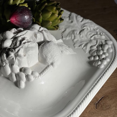 Large White Vintage Silea Ceramic Dish