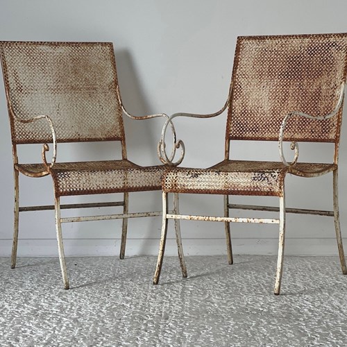Pair Of Matégot Style Garden Chairs